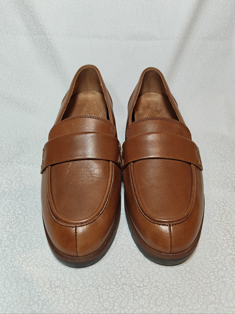 Vionic Cleo Leather Lug Sole Slip On Brown Loafers Arch Support Comfy Women 6.5
